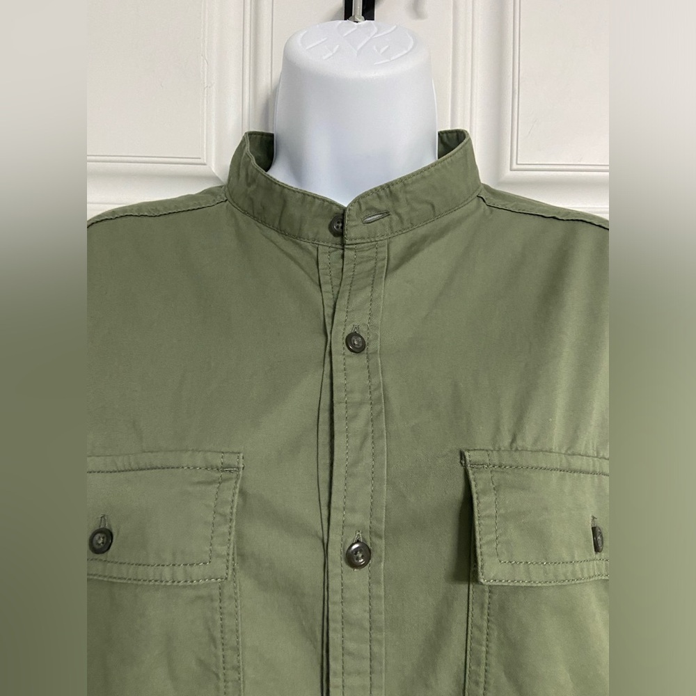 D7- American Holic Olive Green Basic Mandarin Col… - image 5